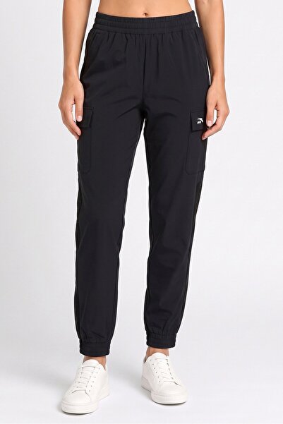 Anta Women Sportswear Fit Drawstring Training Track Pants, Black