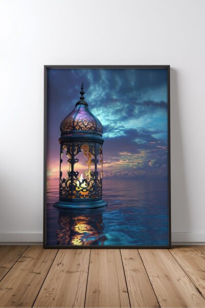 KEYFHOME Hilal ve Fener No 3 Tablou MDF înrămat Poster Living Decor de perete...