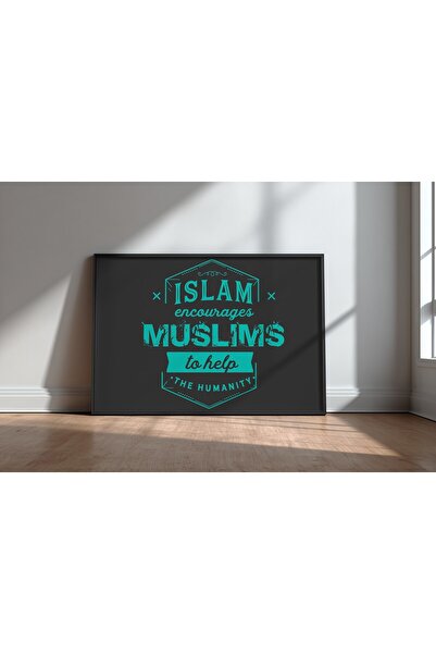 KEYFHOME Islamic Hat Art No 54 Tablou MDF înrămat Poster Living Decor de pere...