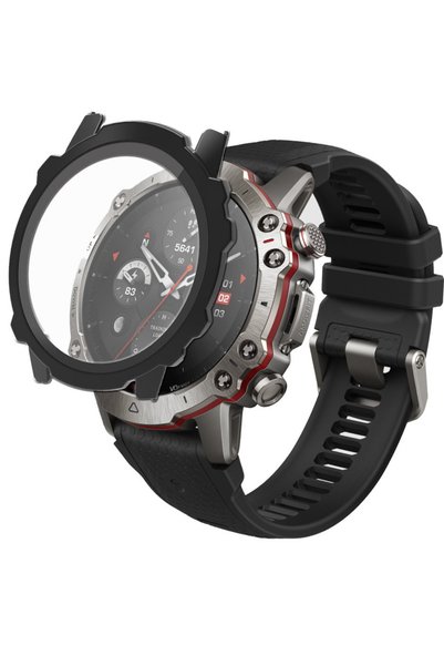 XGSM Carcasă 2 în 1 + Sticlă securizată pentru Amazfit Falcon, Negru