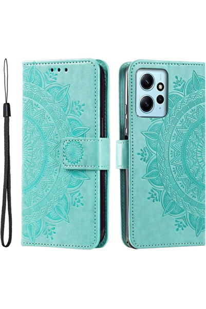 XGSM Husă tip carte pentru Xiaomi Redmi Note 12 4G, Mandala, verde