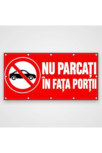 ShopPrint Banner Nu parcați în fața porții, 100x50 cm, frontlit cu tiv și capse
