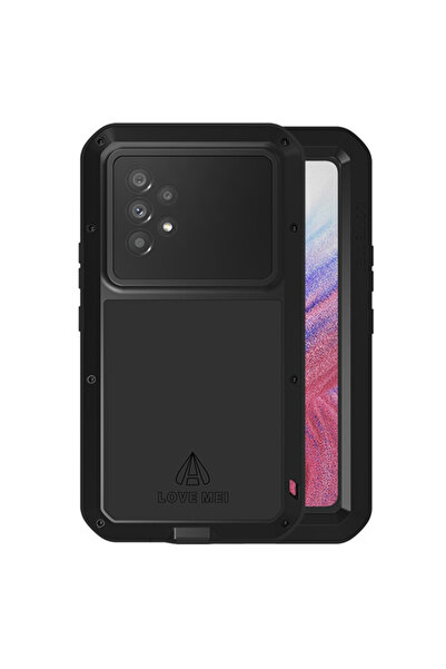 LOVE MEI Husă pentru Samsung Galaxy A53 5G, blindată cu sticlă, neagră