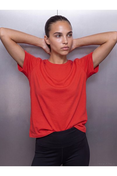 LC Waikiki Koor Sport Red Combed Cotton Plain Standard & Regular Women's Spor...