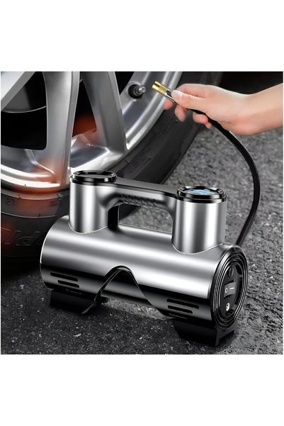Wavetech منفاخ إطارات 12 فولت - ضاغط هواء محمول قوي 120 واط للسيارات والدراجات مع مقياس ضغط 150PSI، سلك بطول 3 أمتار، ضوء طوارئ للاستخدام الليلي.