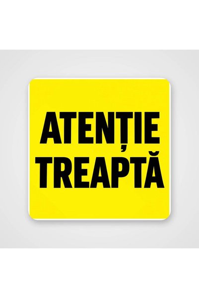 ShopPrint Autocolant Atenție treaptă – galben și negru, 30x30 cm, folie autoc...