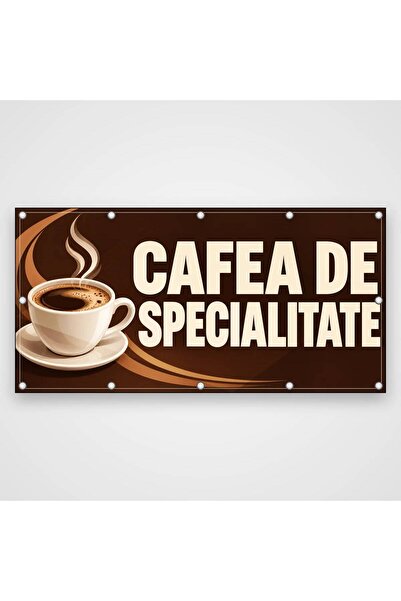 ShopPrint Banner Cafea de specialitate – cafenea, 100x50 cm, frontlit cu tiv ...