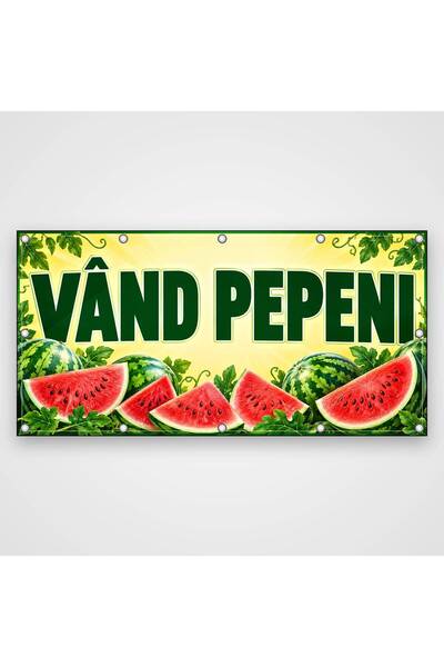 ShopPrint Banner Vând pepeni – pepene verde, 100x50 cm, frontlit cu tiv și capse