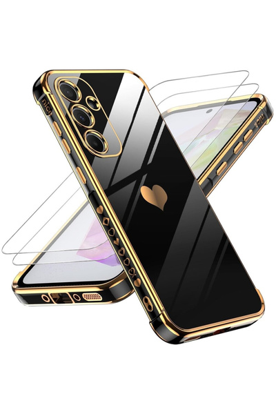 XGSM Husă pentru Samsung Galaxy A54 5G, Electro heart, negru + 2x Sticlă 9H