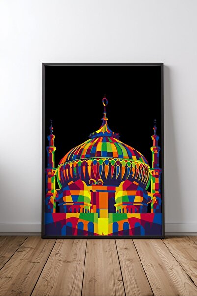 KEYFHOME Mosque and islamic architecture no 104 framed mdf table poster livin...