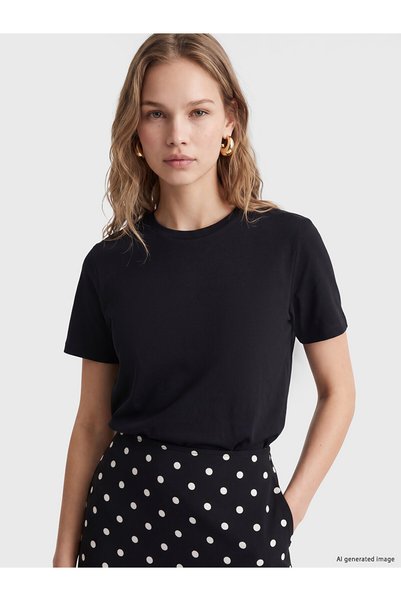 LC Waikiki Nevavm with Difference Lcw Vision Black Combed Cotton Plain Standa...