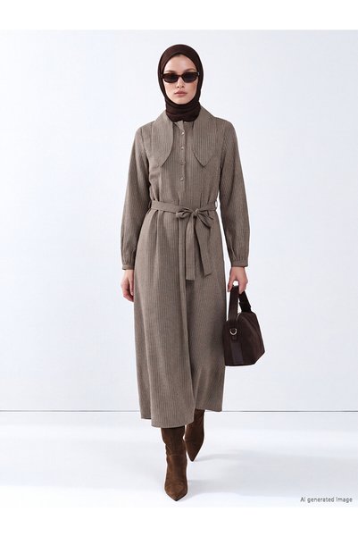 LC Waikiki Nevavm with a Difference Lcw Modest Beige Poplin Plaid Standard & ...