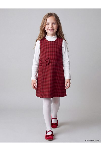 LC Waikiki Lcw Kids Red Plaid Girl Dress with Nevavm Difference