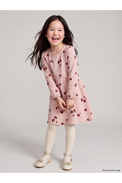 LC Waikiki Lcw Kids Pink 2 Yarn Patterned Girl's Dress with Nevavm Difference