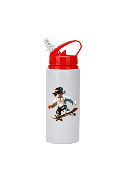 Photoretous Μπουκάλι Roblox 600ml Λευκό με Κόκκινο Καπάκι