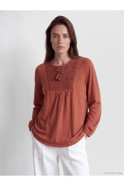 LC Waikiki Nevavm with a Difference Lcw Grace Red Combed Cotton Embroidered T...