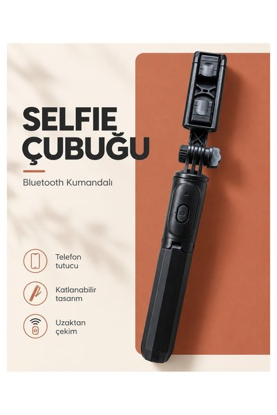 Generic Brand Bluetooth Controlled Foldable Selfie Stick and Phone Holder