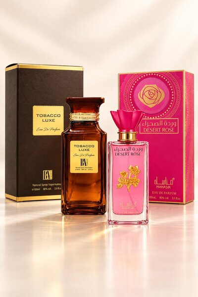 OEM Set 2 parfumuri arăbești 2x100 ml – Golden Essence: Desert Rose, Tobacco ...