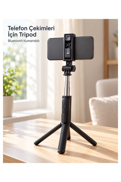 Generic Brand Black Selfie Stick with Bluetooth Control for Travel and Daily Use
