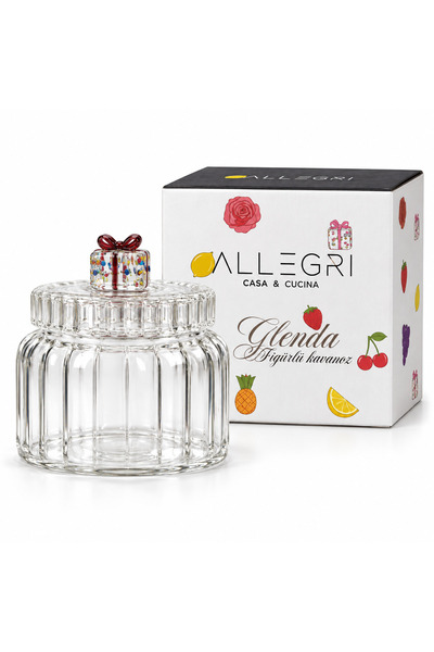 Genel Markalar Allegri Hediye Kulp Cam Kavanoz 350 ml Reçellik Sunumluk