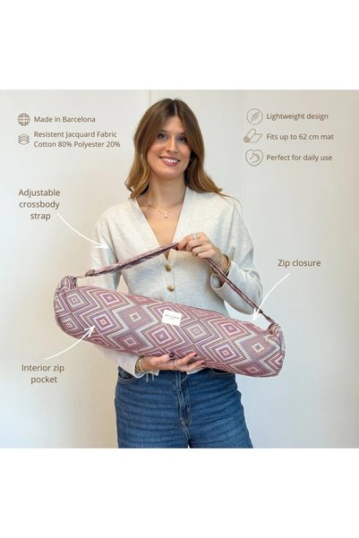 Natural Geantă pentru saltea de yoga Roz și Lila Jacquard Multicolor