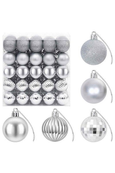 vidaxl Set de globuri de Crăciun 100 buc. Argintiu 4 cm Polistiren