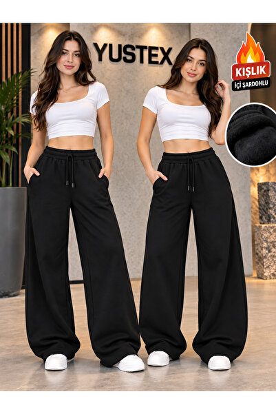 yx yustex sport 2 Pcs of Shardonlu Winter Sweatpants (Black-Black) 2 Pcs of S...