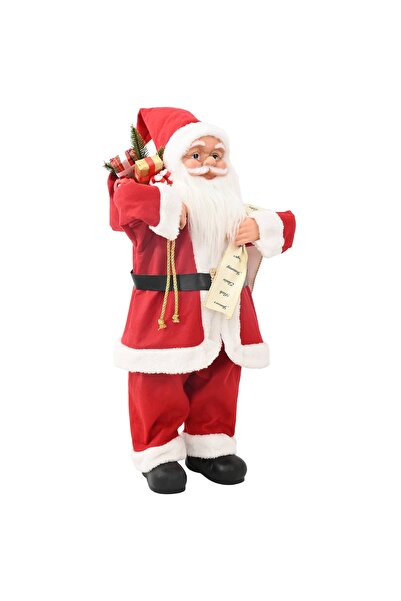 vidaxl Figurină Moș Crăciun Roșu 62 cm Poliester