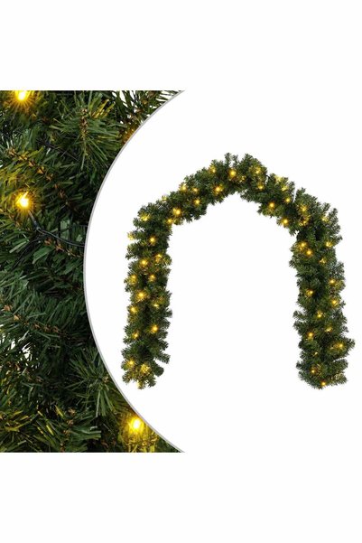 vidaxl Ghirlandă de Crăciun Verde 270 cm PVC 50 LED-uri