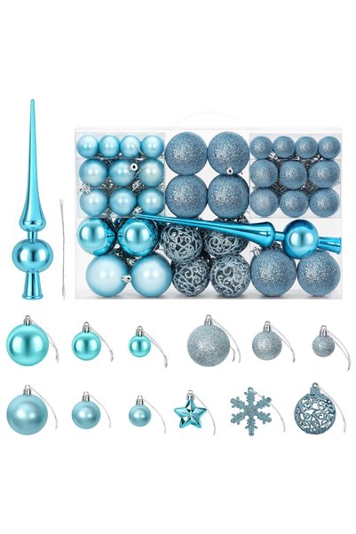 vidaxl Set de globuri de Crăciun 111 buc. Turcoaz 6 cm Polistiren