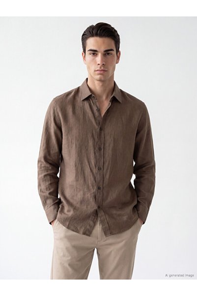 LC Waikiki Quality Parts from Çelebi Store Standard Fit 100% Linen Men's Shirt