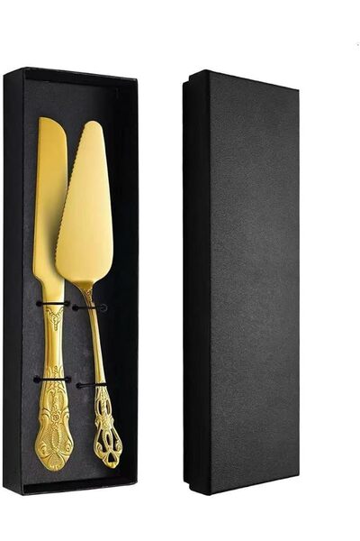 Yelajoy Cake Knife and Server Set, Stainless Steel Cake Cutting Set, Elegant ...