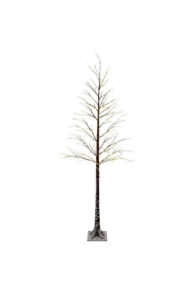 vidaxl Brad de Crăciun nins cu LED Maro 25 x 25 x 240 cm Plastic