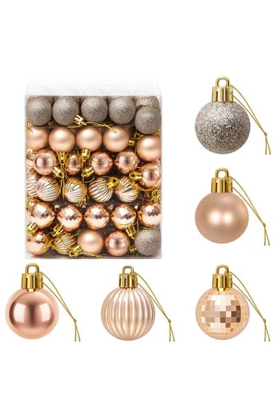 vidaxl Set de globuri de Crăciun 150 buc. Rose Gold 3 cm Polistiren