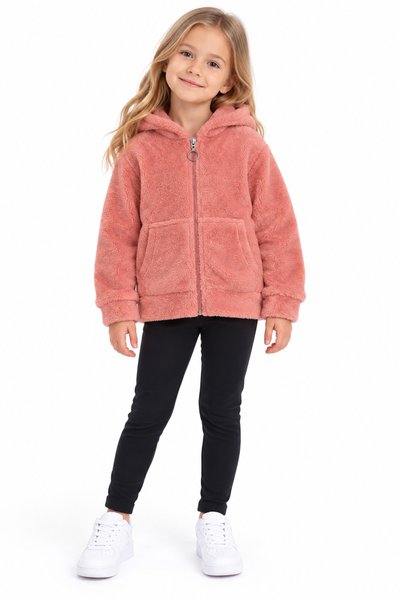 monox Unisex Çocuk Kapüşonlu Peluş Ceket