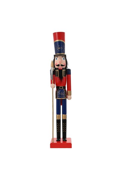 vidaxl Spărgător de nuci de Crăciun TURKU Roșu și negru 91 cm