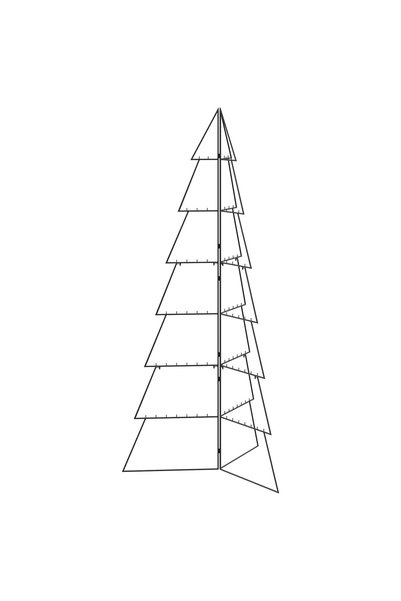vidaxl Pom de Crăciun din metal KUOPIO 210 cm Oțel Negru