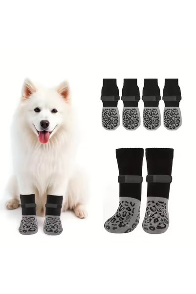 Choice XS 4pcs Dog Paw Protectors Anti-Slip Boots with Traction Control Adjus...