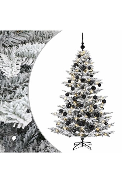 vidaxl Brad de Crăciun artificial cu glob 150 cm 150 LED-uri Alb cald