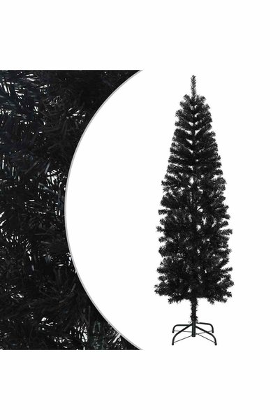 vidaxl Copac Artificial Slăb de Crăciun 180 cm PVC și Oțel Negru