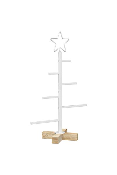 vidaxl Brad de Crăciun din metal cu suport KUOPIO 60 cm Oțel Alb