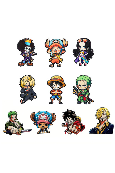 BANDAI 10pcs Enamel Pins 2-20pcs Cartoon Pirates Character Metal Brooches, De...