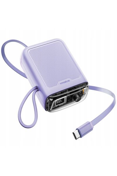 Innostyle Mini Powerbank 10000mAh 2x USB-C Tip C 33W Cablu USB-C extensibil