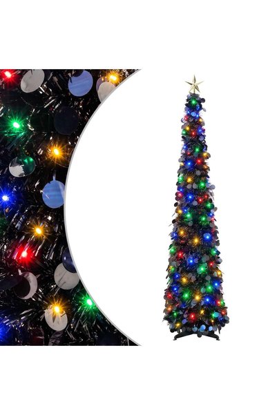 vidaxl Brad de Crăciun pop-up cu LED-uri și stea în vârf 120 cm