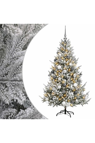 vidaxl Brad de Crăciun artificial cu glob 210 cm 300 LED-uri Alb cald