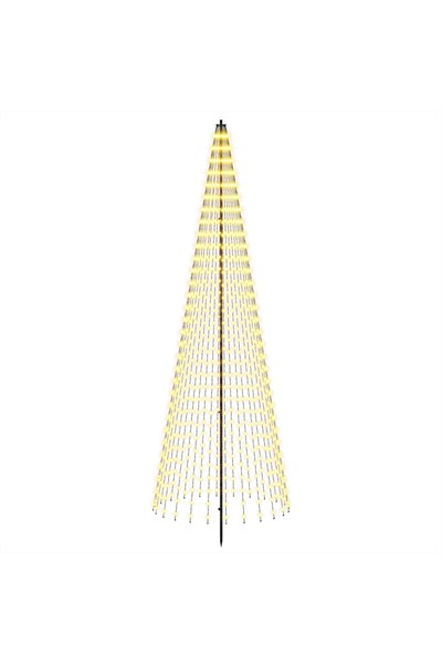 vidaxl Brad de Crăciun LED 285 cm 744 LED-uri Alb cald Fier Negru