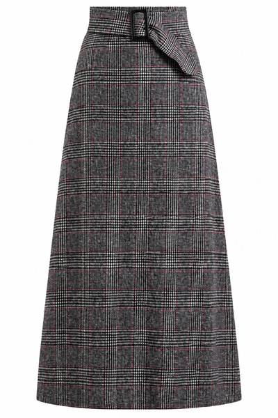 Zelish My Sister Goose foot waist buckled maxi a-line skirt