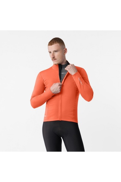 Castelli Jachetă ciclism iarnă Salto 2 - roșu portocaliu | windproof