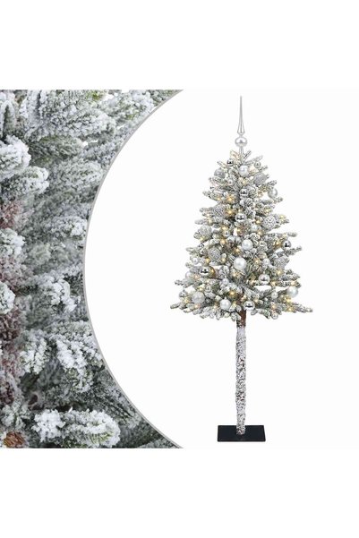 vidaxl Brad de Crăciun artificial cu globuri 150 cm 150 LED-uri