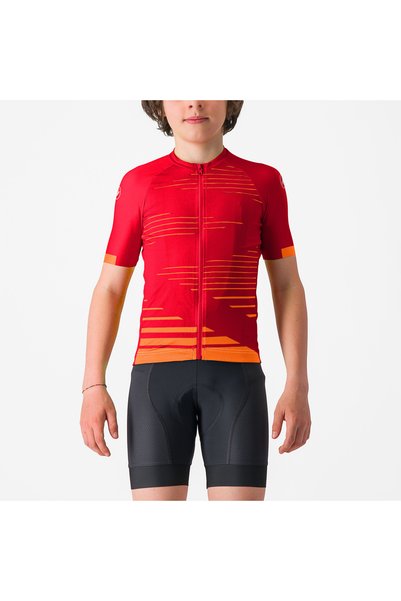 Castelli tricou ciclism maneca scurta copii - Aero Kid Jersey - rosu | portoc...